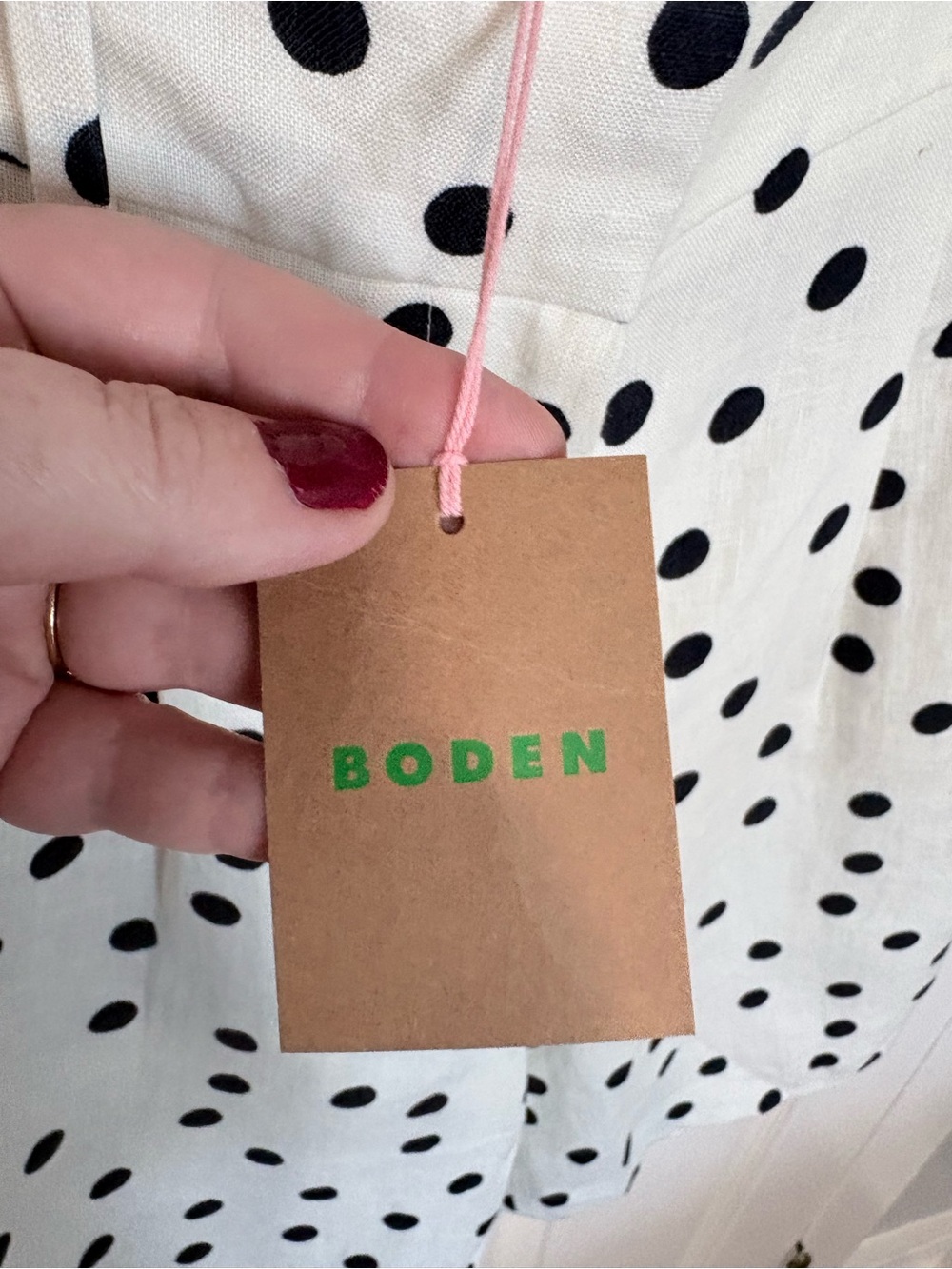 Boden Kensington Linen Shorts | Ivory Painted Dot | Size 6 NWT - Picture 6 of 10